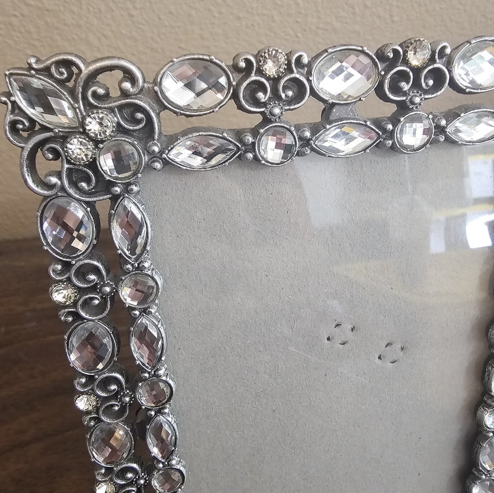 Rhinestone Dark Grey Metal Photo Frame - Picture 2 of 3